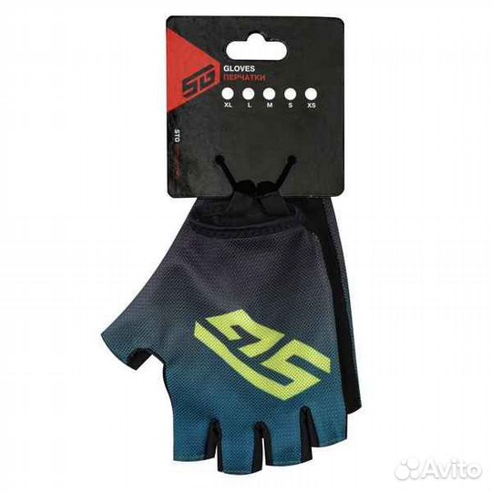 Велоперчатки STG Sens Skin, размер S, черный с синим