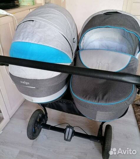 Коляска для двойни Индиго