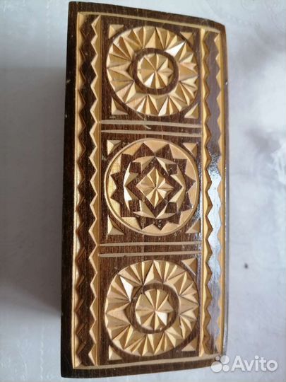 Шкатулка деревянная СССР, новая, резная