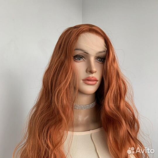 Парики рыжие lace front волнистые