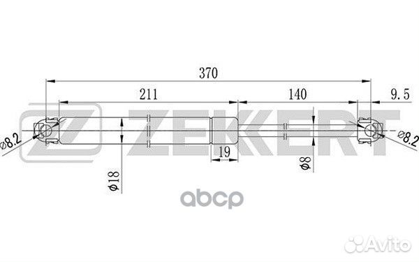 Пружина газовая багажника BMW 5 (E34) 87- gf-10