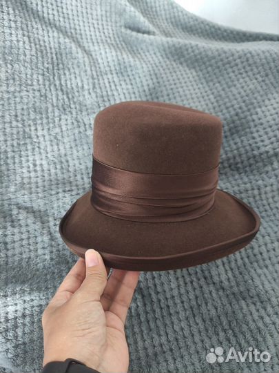 Шляпа коричневая фетровая