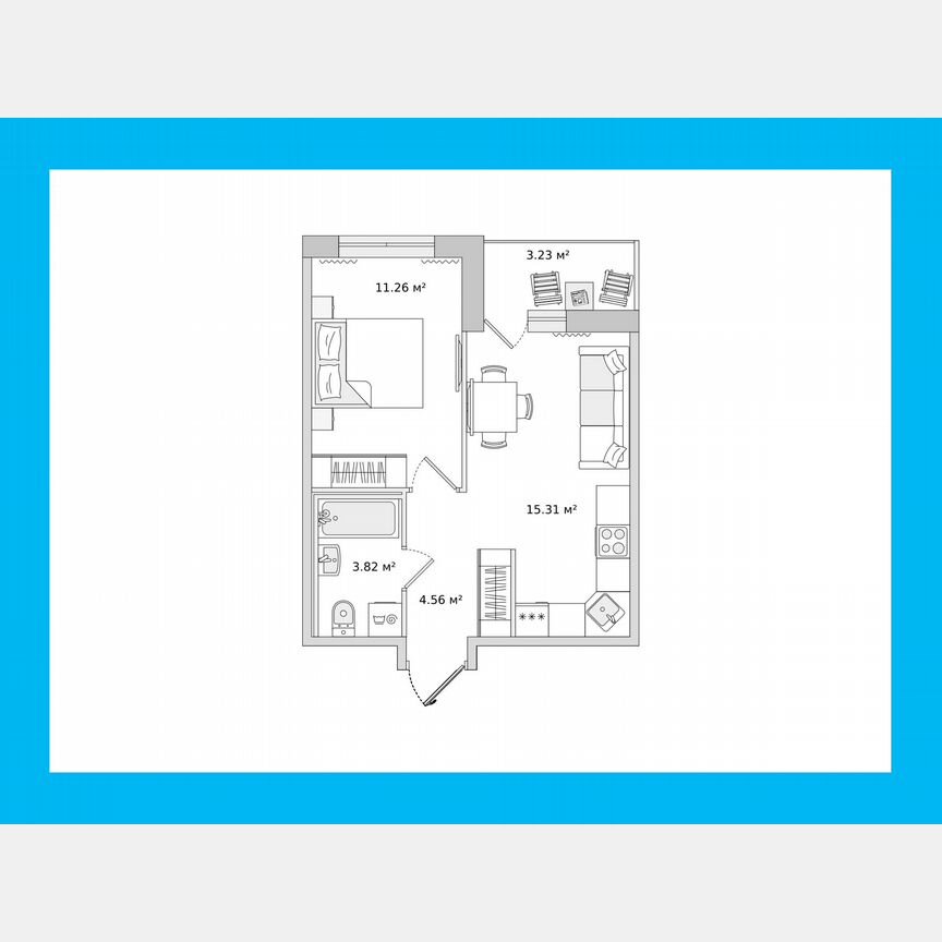 1-к. квартира, 38,1 м², 2/16 эт.