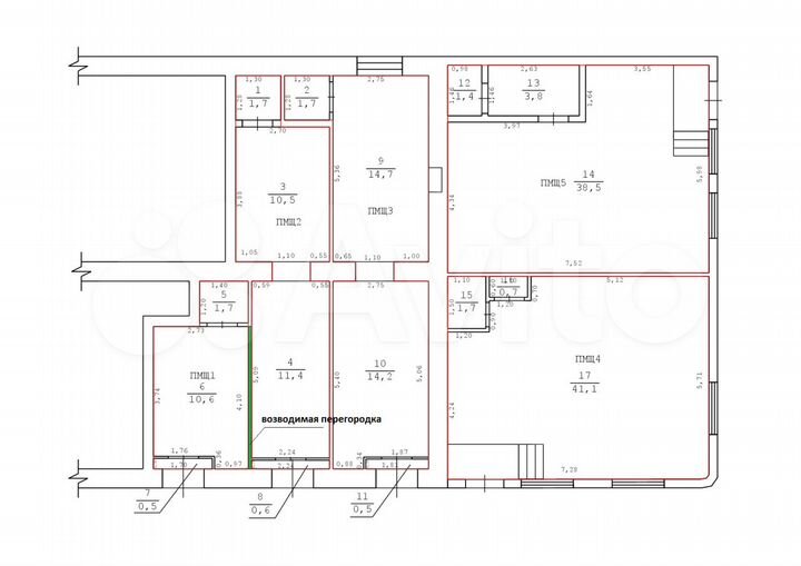 П53 Свободного назначения, 12.8 м²