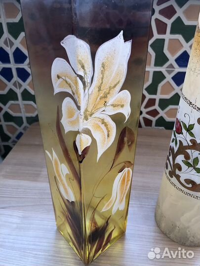 Ваза цветное стекло 2 шт