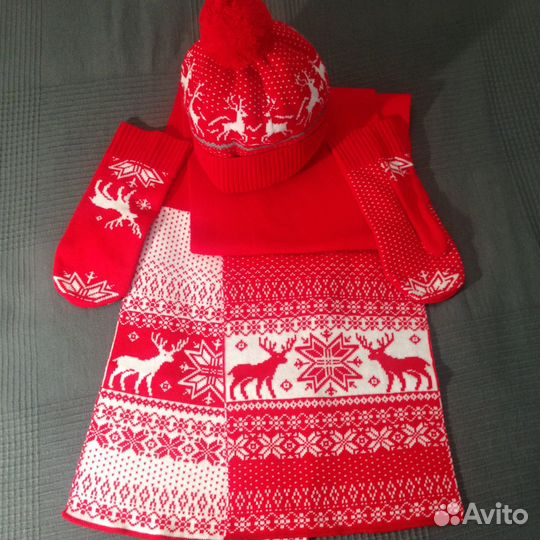 Шапка шарф варежки