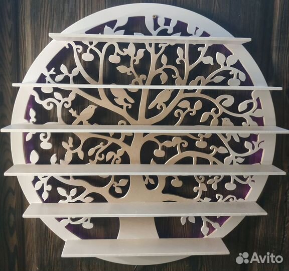 Полка настенная навесная открытая с подсветкой