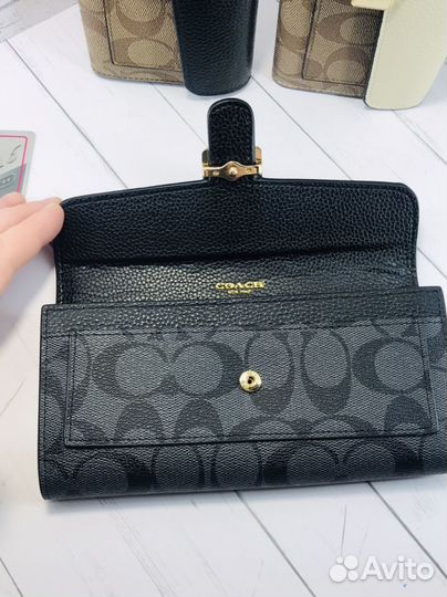 Женский кошелек Coach натуральная кожа