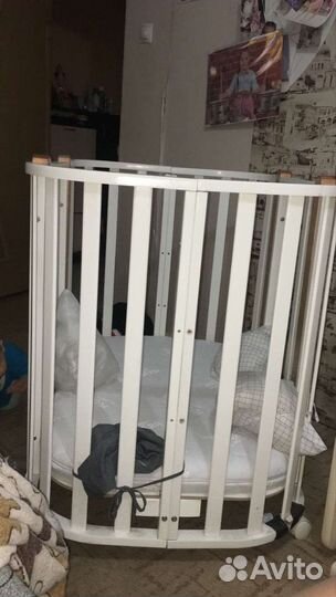 Детская кроватка трансформер круглая