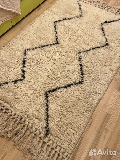 Ковёр шерстяной бежевый 120x180см