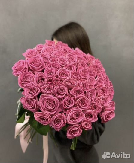 Букеты из 101 розы розовой