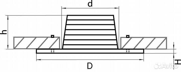 Светильник встраиваемый для ванной светодиодный