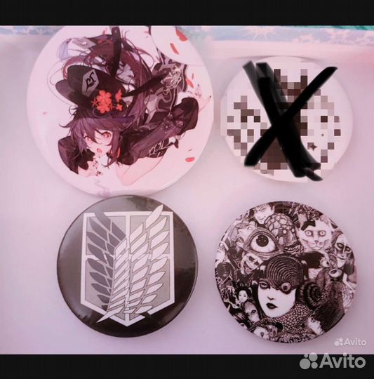 Значки, брелоки, блокноты аниме