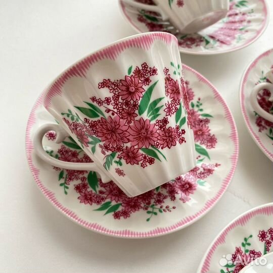 Чайные пары сервиз Цветы фарфор лфз СССР