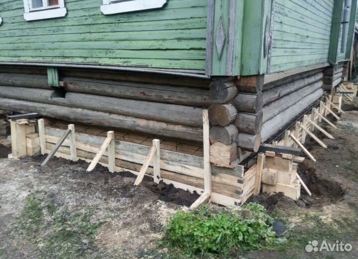 Ремонт фундамента и подъем дома