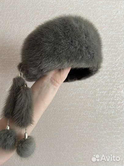 Шапка норковая женская 54-56 размер