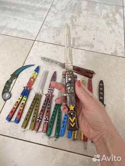 Игрушечный нож бабочка металл,тренировочный