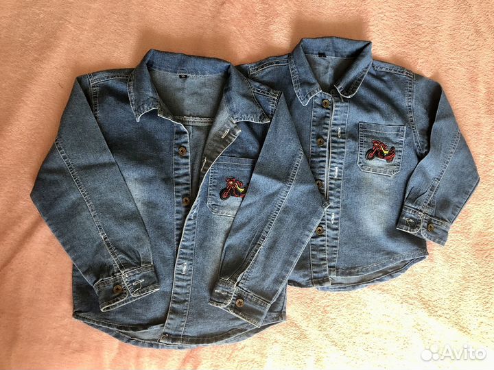 Джинсовая рубашка 86-92