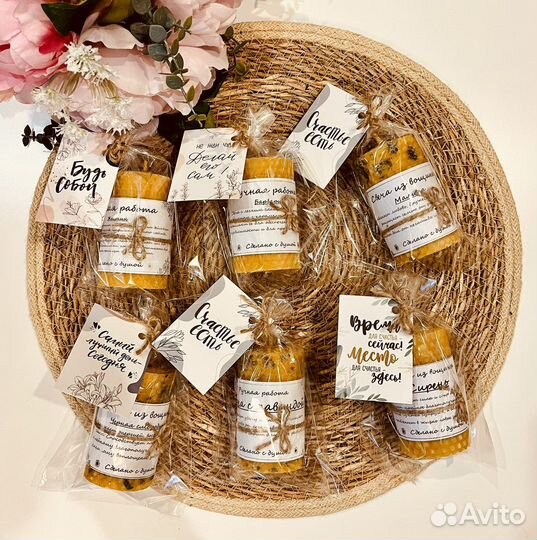 Свечи из вощины с маслами и травами