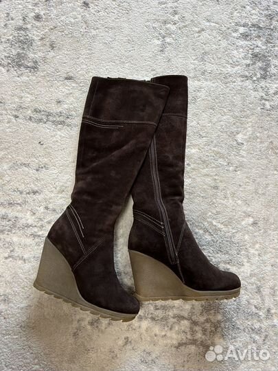 Сапоги зимние замшевые