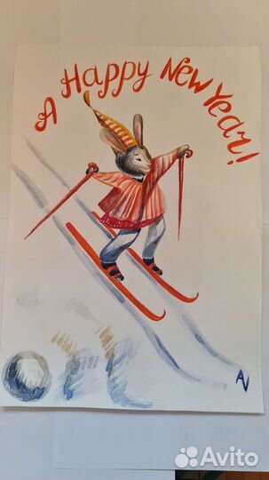 Открытка Эксклюзивная. Ручная работа. Новый год