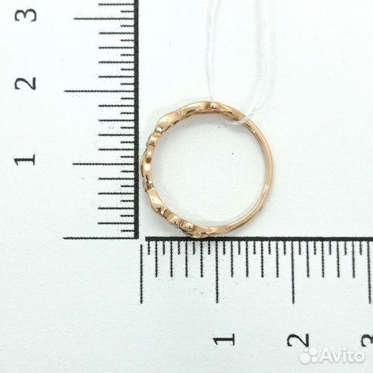 Золотое кольцо с фианитом 15,5р