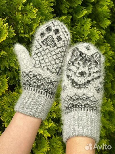 Варежки шерстяные Хаски