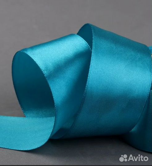 Лента атласная 3,8 см*32,9 м, цвет 8097 морская в