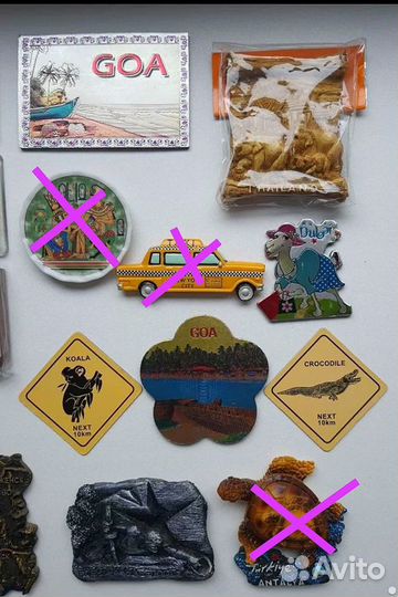 Коллекция магнитов из путешествий (23 шт.)