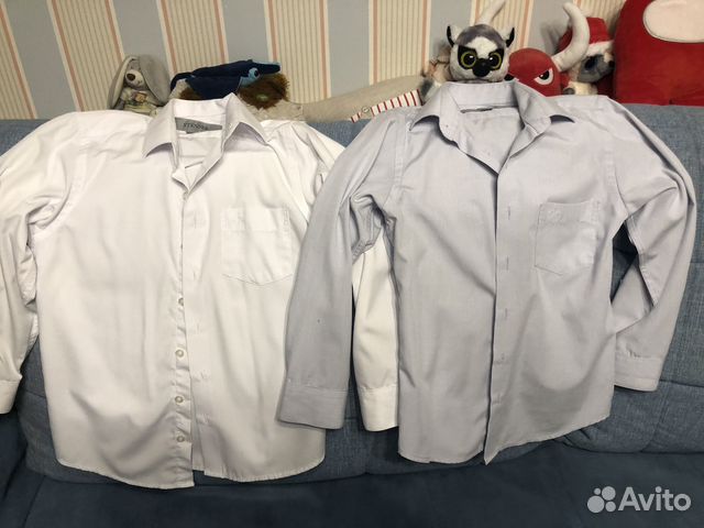 Рубашка белая для мальчика размер 122-128