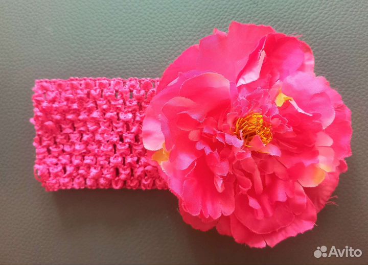 Повязка на голову для девочки с цветами