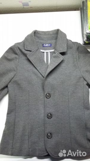 Пиджак+юбка+рубашка, серый, (1 класс) для девочки