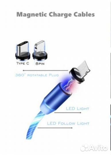 Магнитная головка для зарядки iPhone, USB Type-C