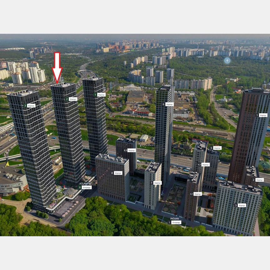 2-к. квартира, 40,1 м², 6/53 эт.