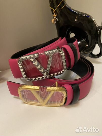 Ремень женский valentino розовый/чёрный