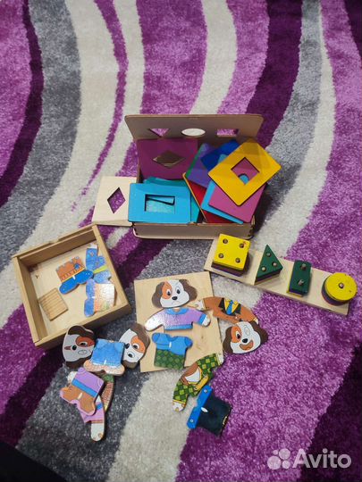 Деревянные развивающие игры мантесори