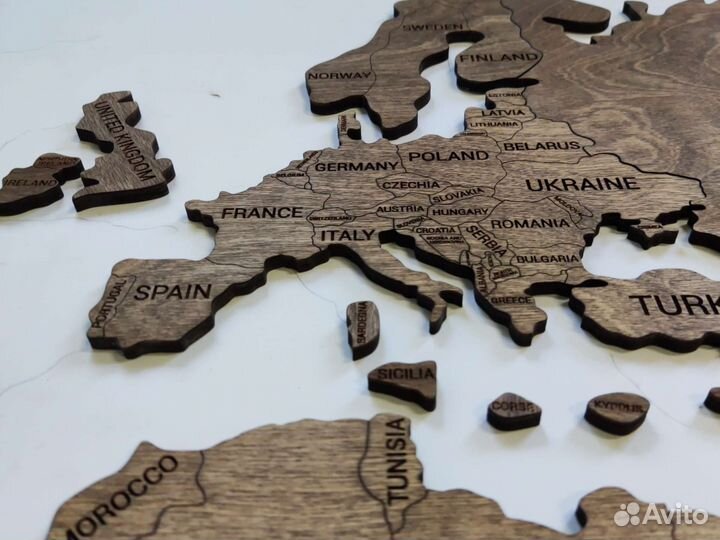 Карта мира однослойная