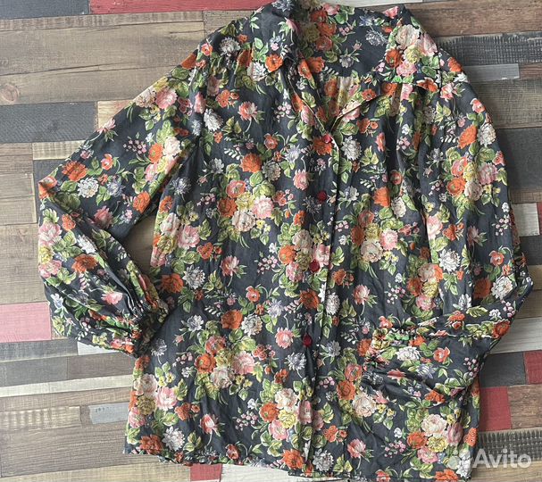 Блуза цветы винтаж 60-70-е гг