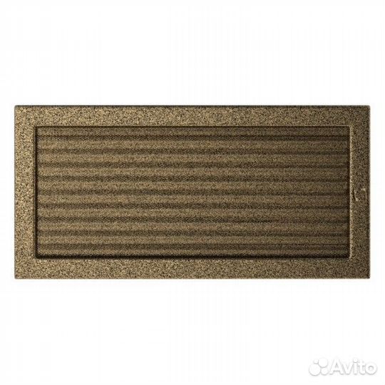 Вент решетка Kratki черная/золото с жалюзи 17 см 1