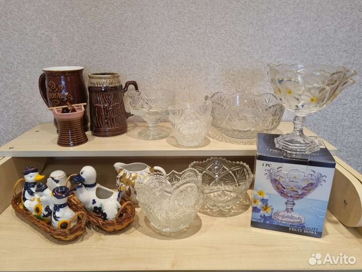Посуда керамическая, хрустальная