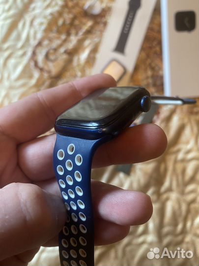 Часы apple watch 6 44 mm blue