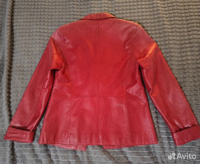Кожаный красный пиджак натуральная кожа