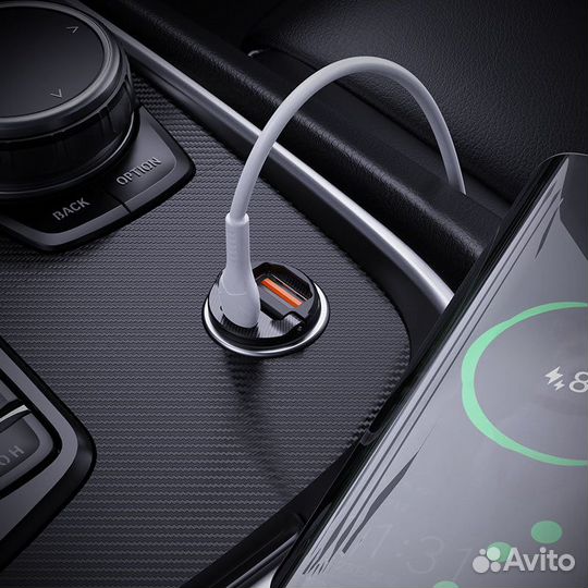 Автомобильное зарядное Type-С + USB / QC3.0/PD30W