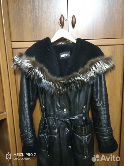 Кожаная дубленка женская