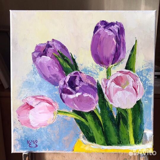 Картина маслом. Предчувствие вёсны. 30х30