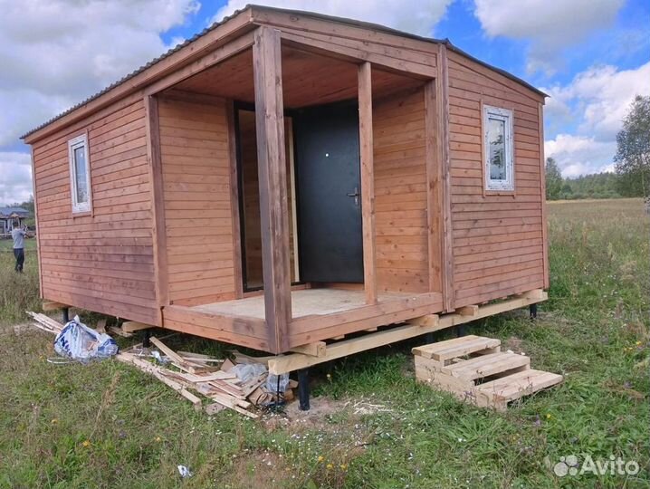 Бытовка деревянная утепленная с электрикой