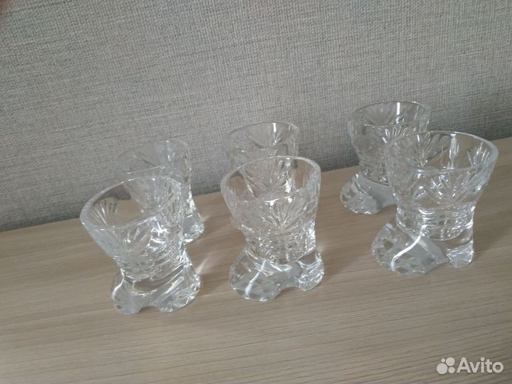 Рюмки хрустальные сапожки