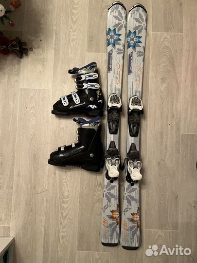 Горные лыжи детские 120 с ботинками