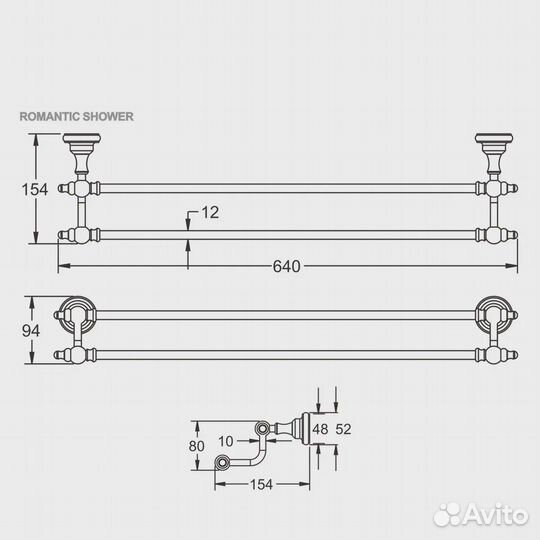 Полотенцедержатель Rose RG1127Q, бронза