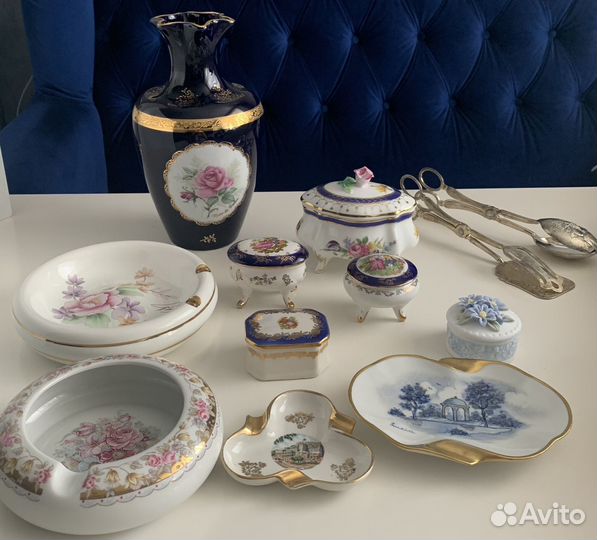 Лимож пепельницы шкатулки на ножках ваза